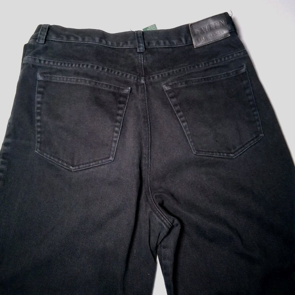 Vintage Lauren Ralph Lauren Jeans Size 10 Black Denim High Waist Mom Hong Kong - Picture 10 of 16